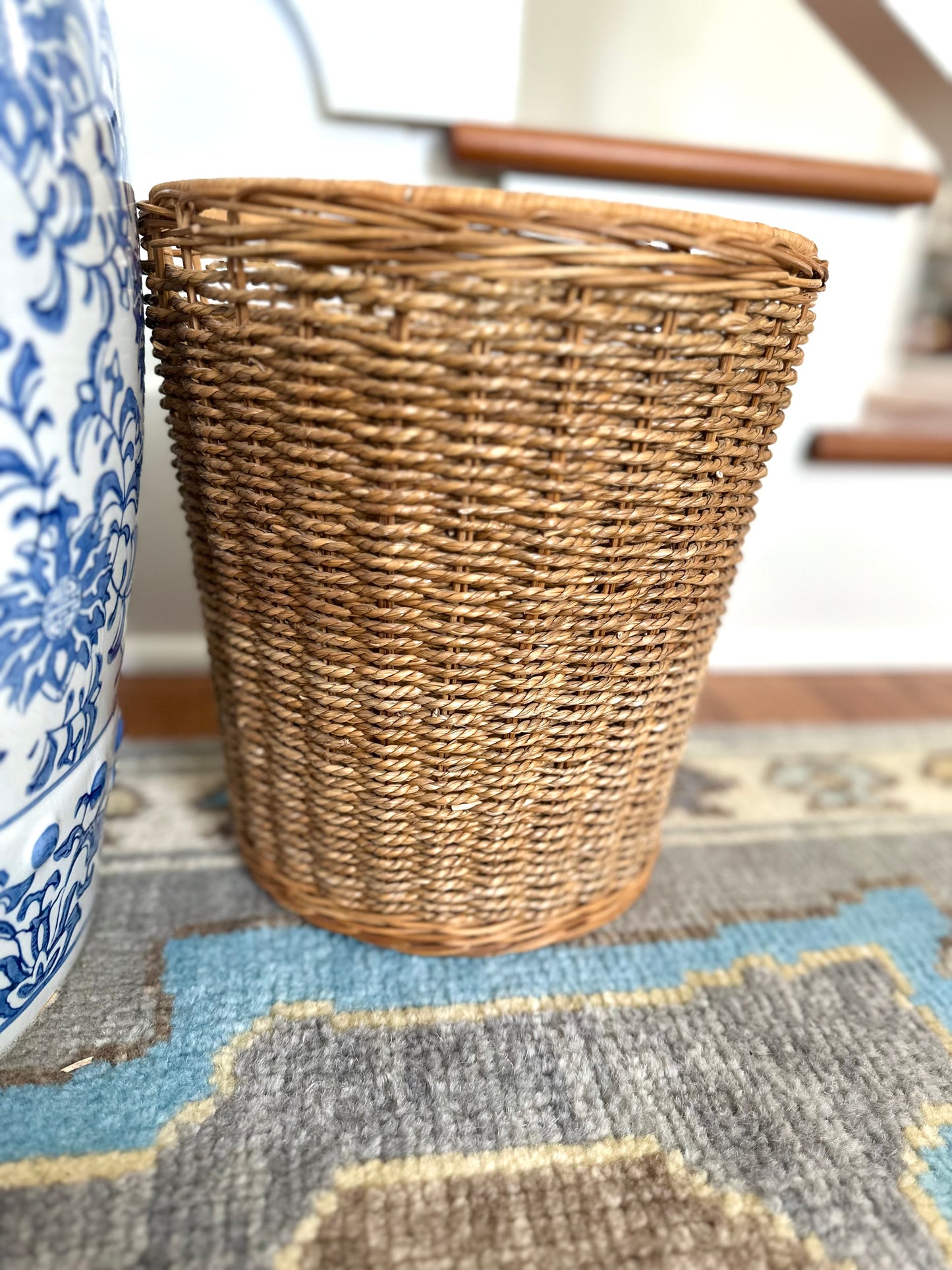 Natural Woven Wastebasket