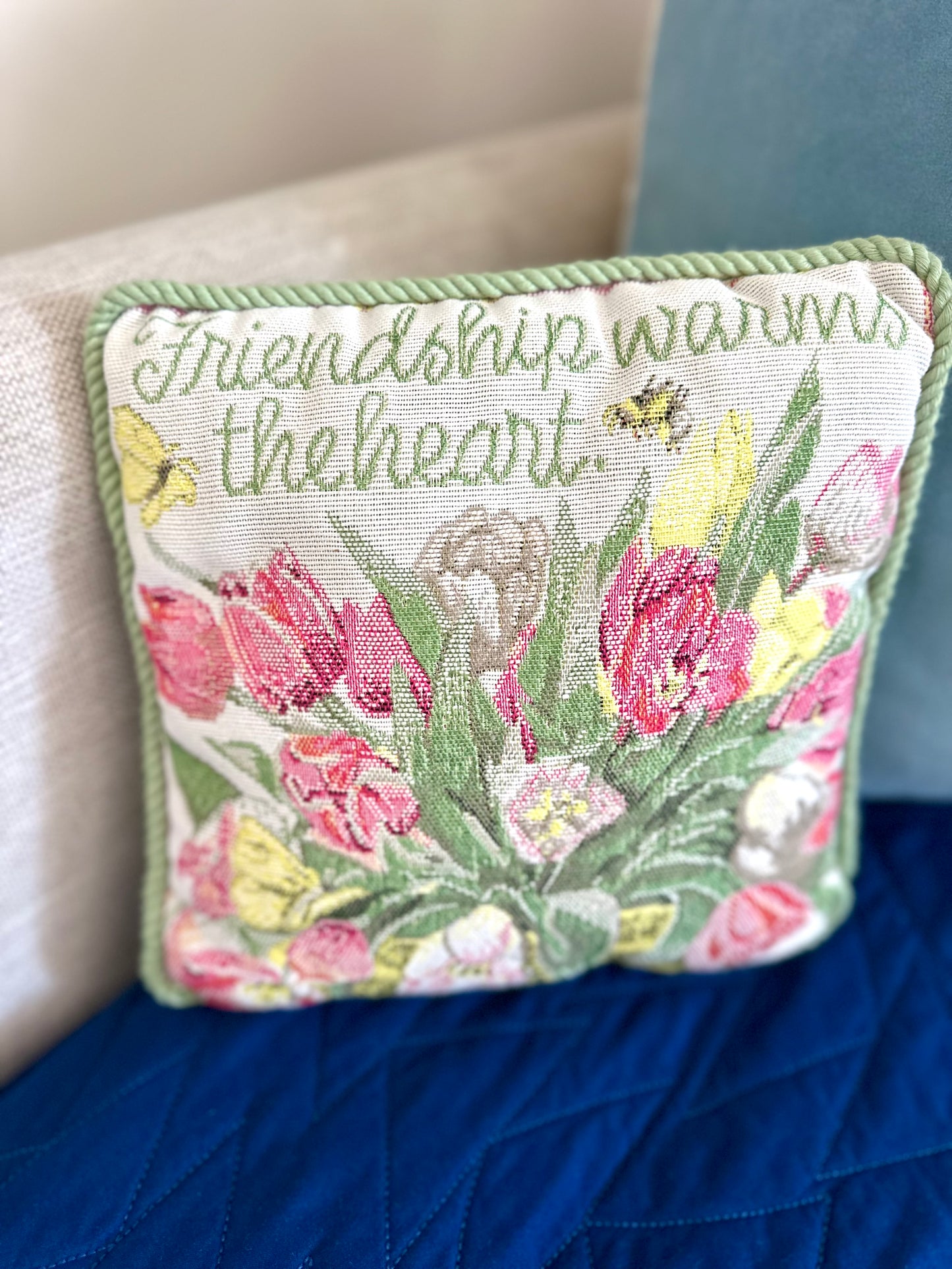 Floral Needlepoint Pillow