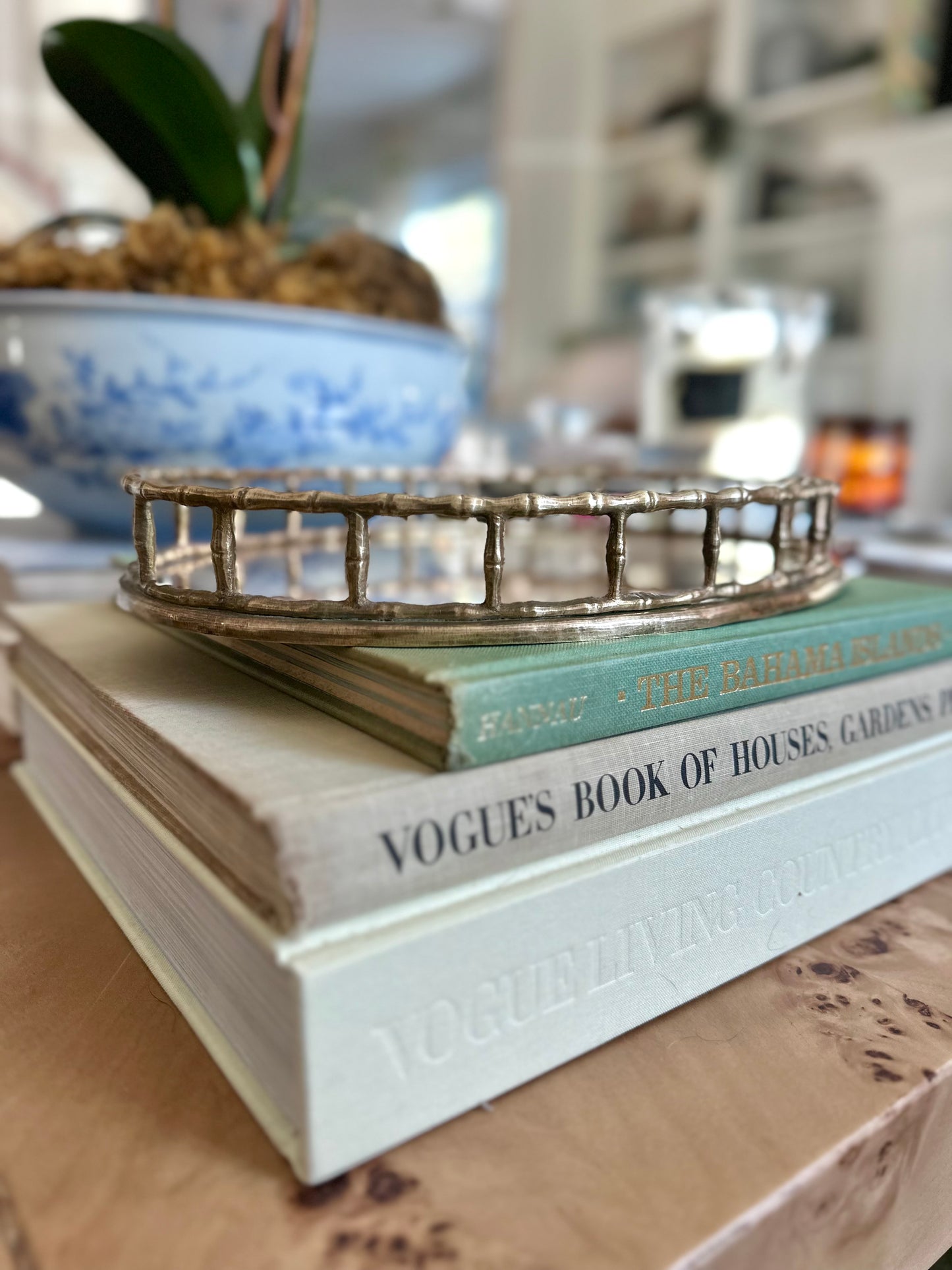 Faux Bamboo Brass Tray