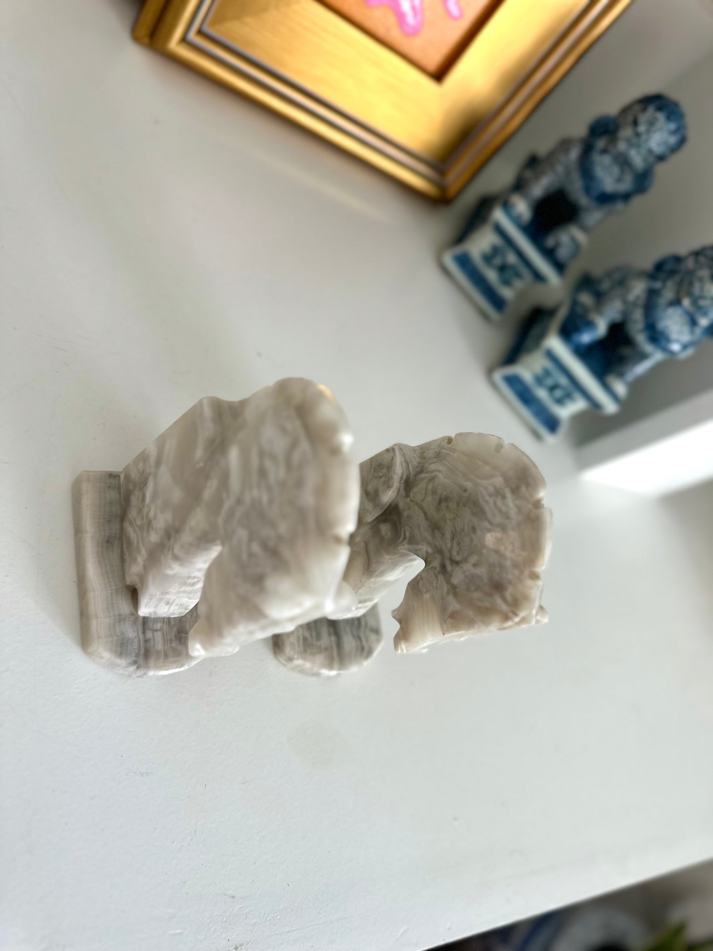 Vintage stone horse bookends