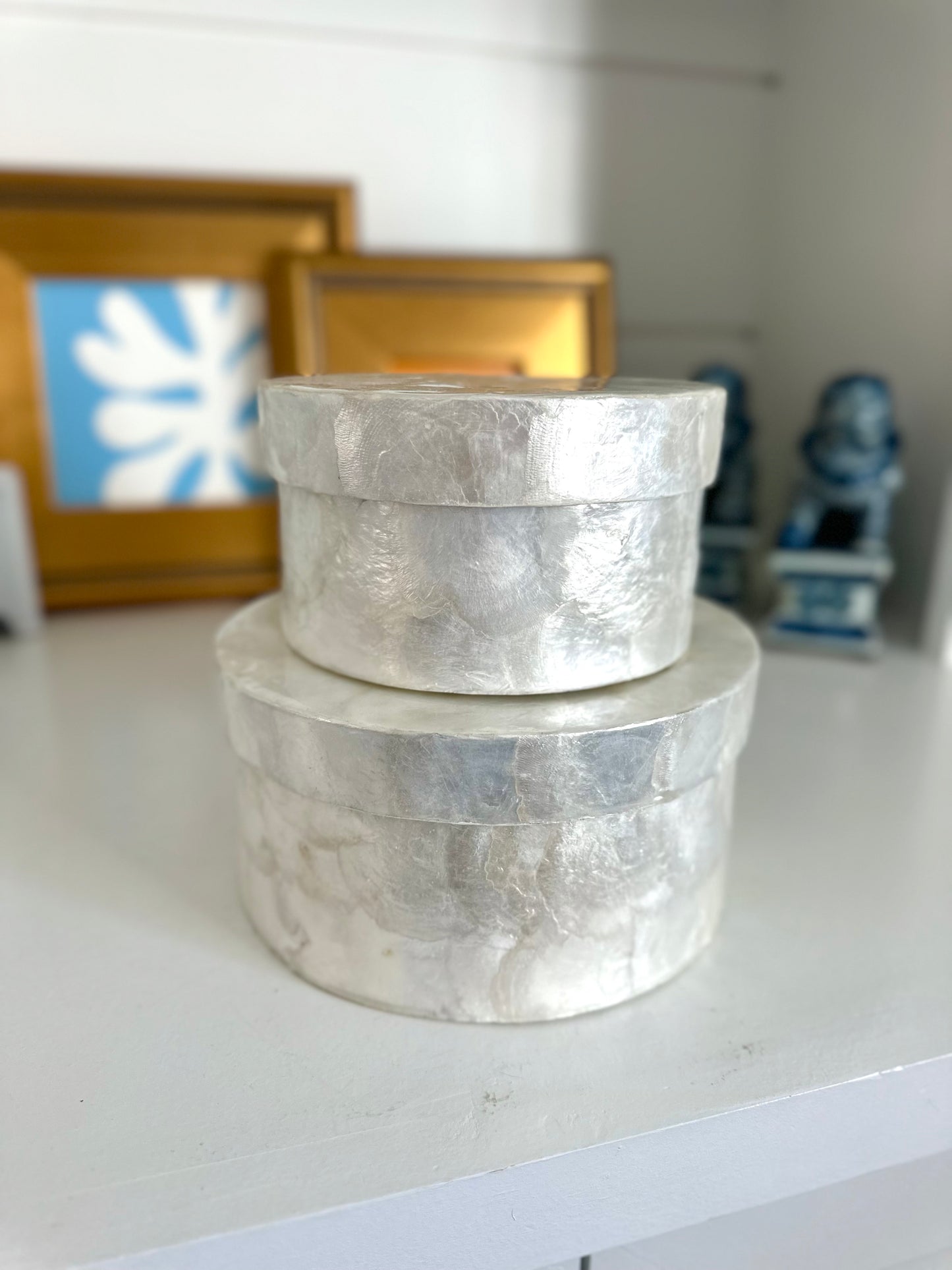 Capiz nesting boxes
