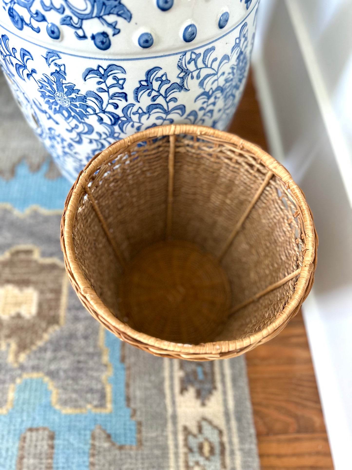 Natural Woven Wastebasket