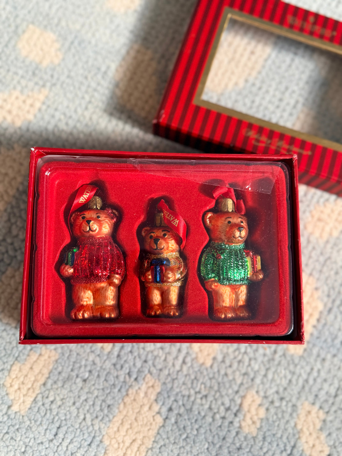Waterford Holiday Heirloom Teddy Bear Ornament Set