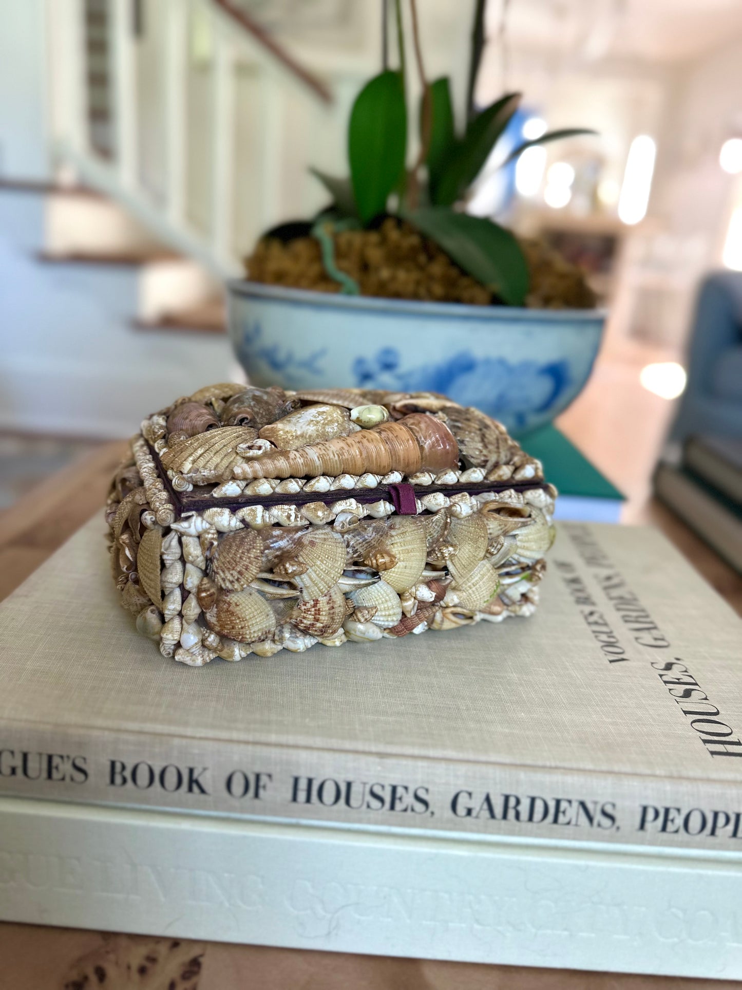 Vintage handcrafted shell box