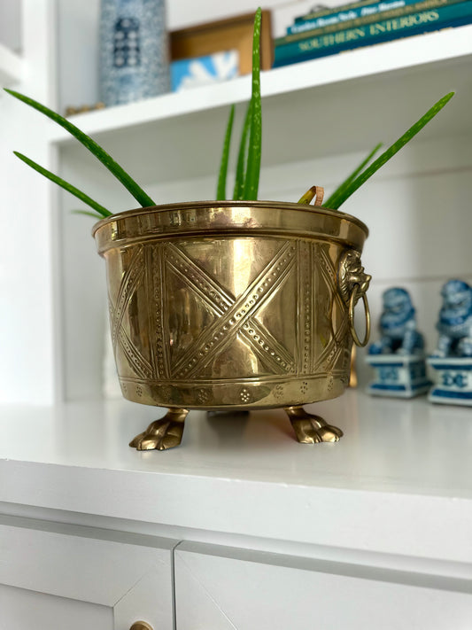 Vintage Brass Handled Planter