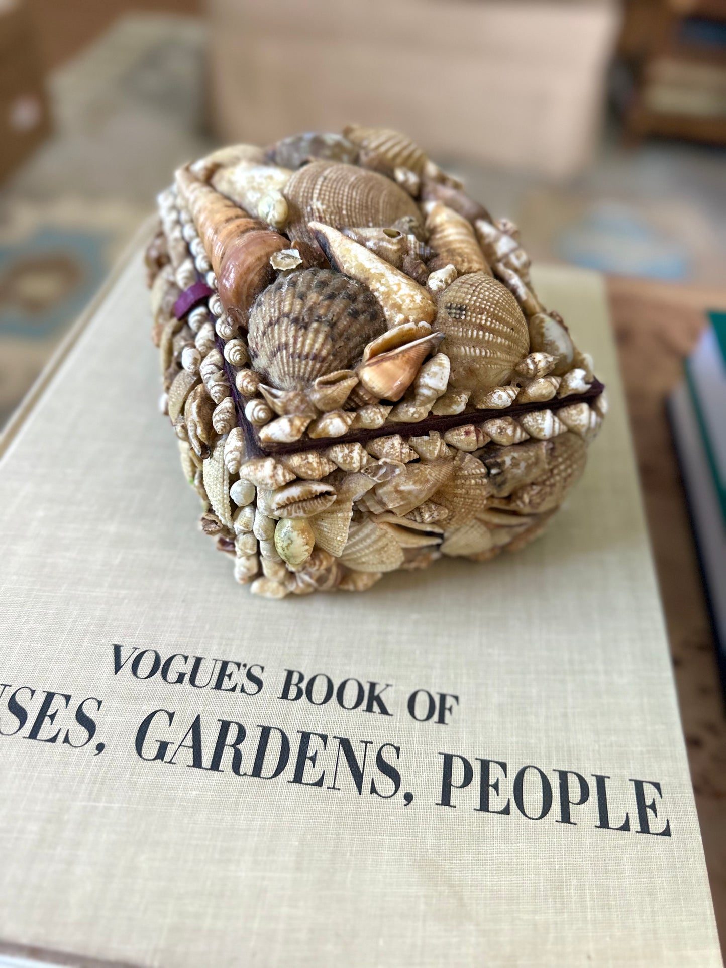 Vintage handcrafted shell box