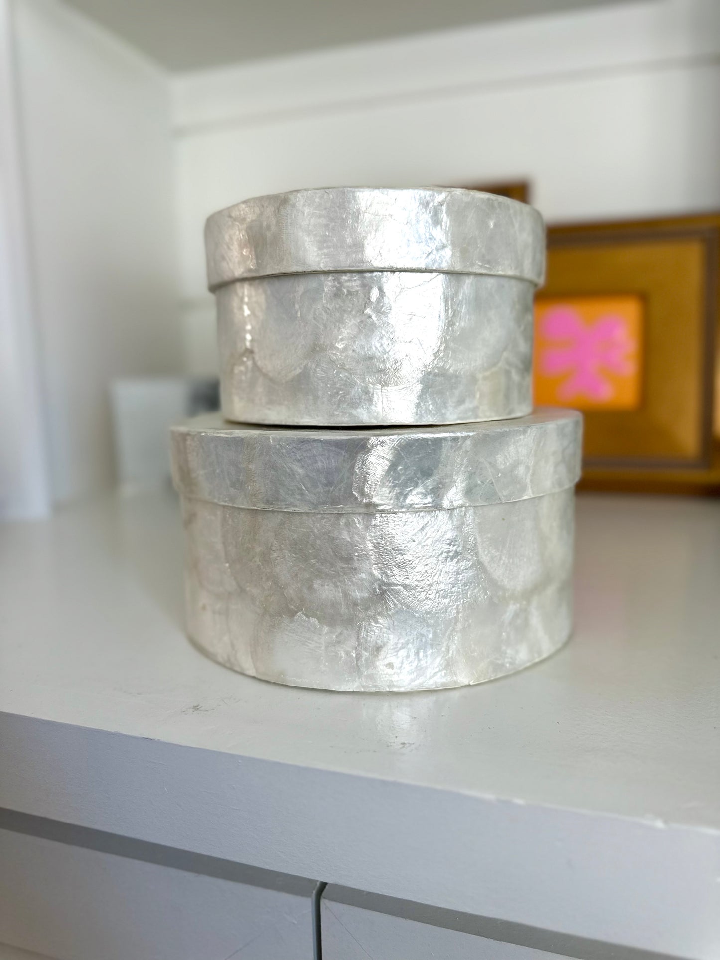 Capiz nesting boxes