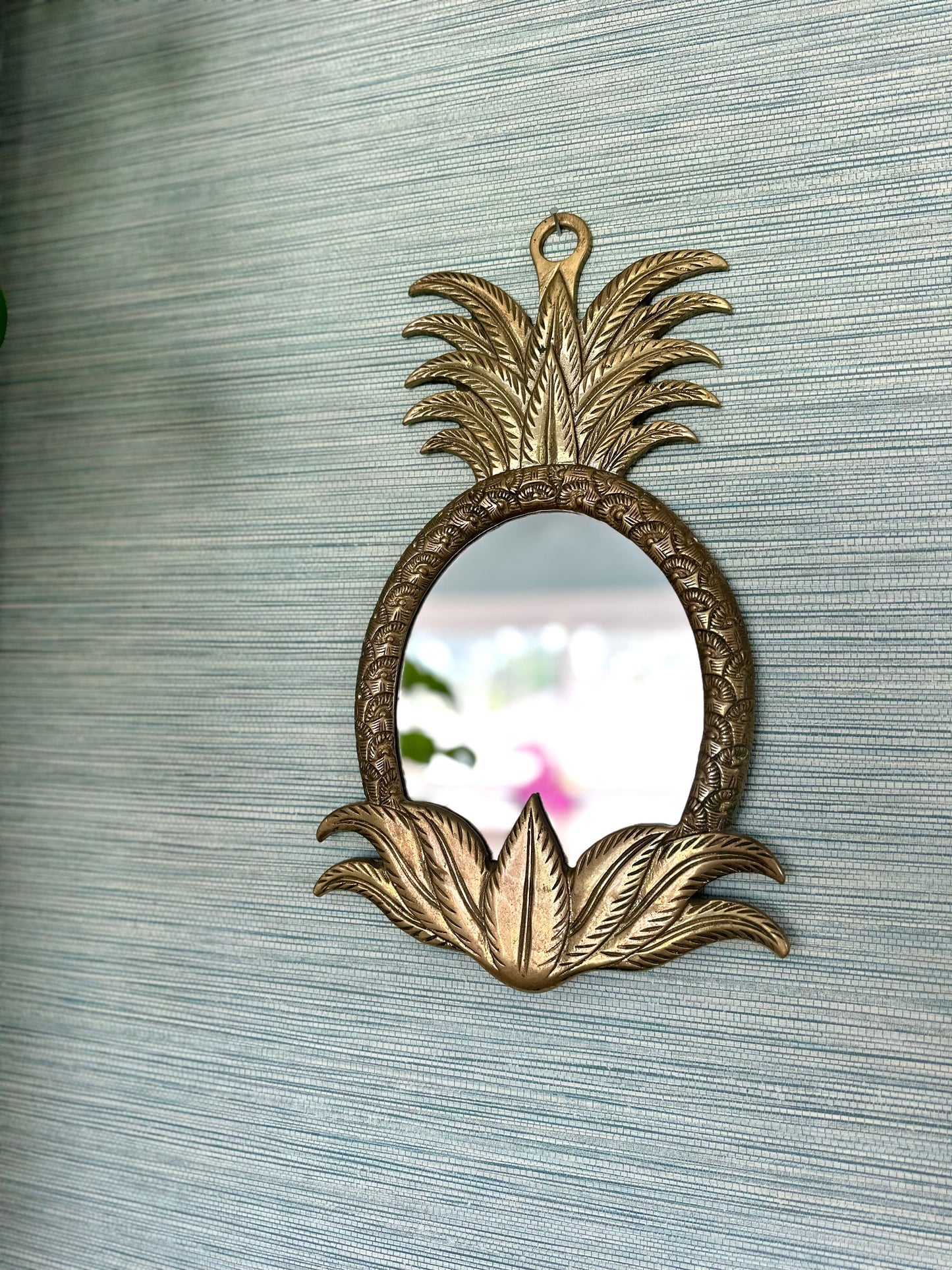Vintage Brass Pineapple Mirror