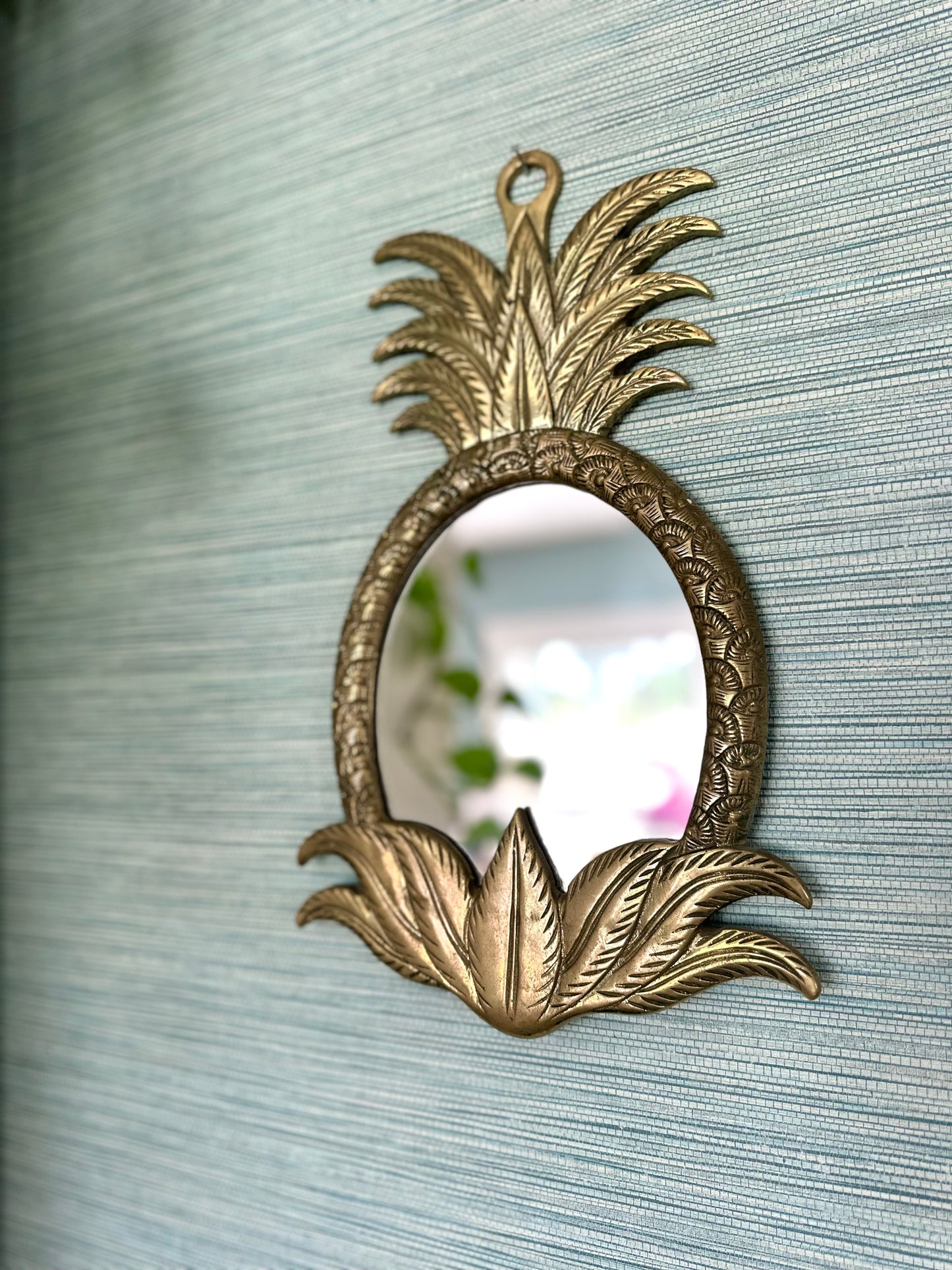Vintage Brass Pineapple Mirror