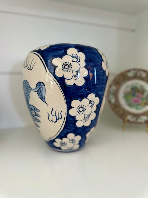 Blue & White Chinoiserie Vase