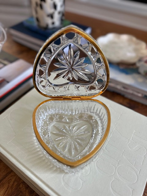Cut Crystal Heart Shaped Casket