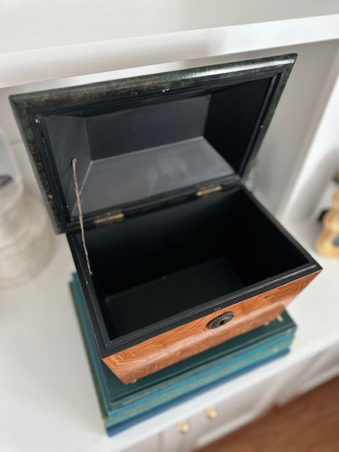Vintage Faux Burlwood Box by Castilian Imports