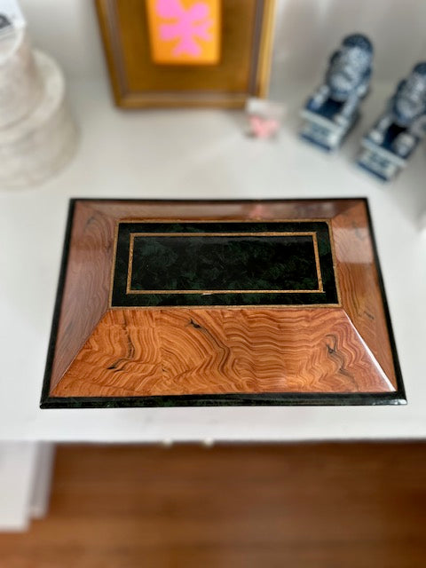 Vintage Faux Burlwood Box by Castilian Imports