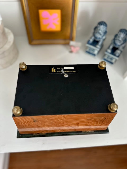 Vintage Faux Burlwood Box by Castilian Imports