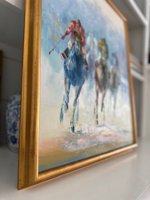 Original Racing Horses Oil on Canvas