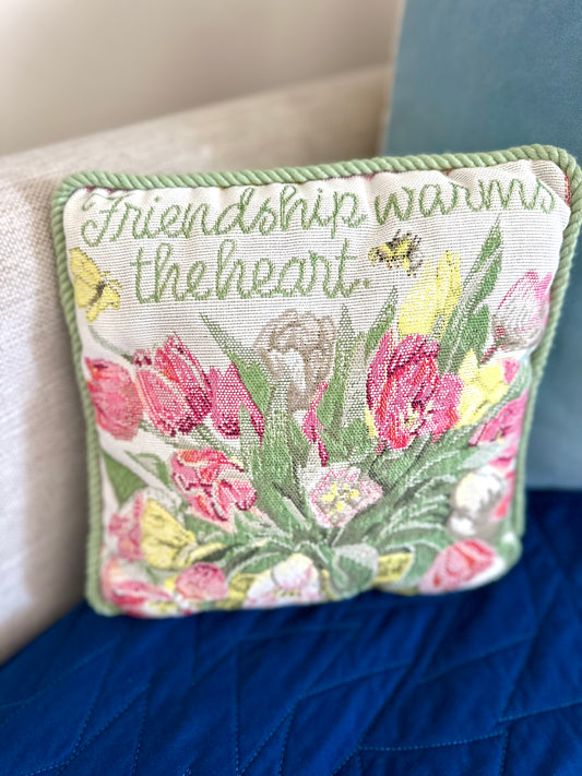 Floral Needlepoint Pillow