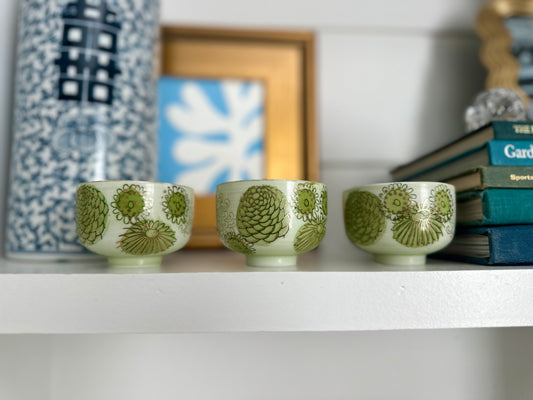 Green Chrysanthemum Sake Cup Trio