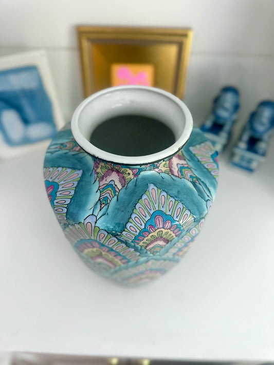 Andrea by Sadek Peacock Feathered Vase