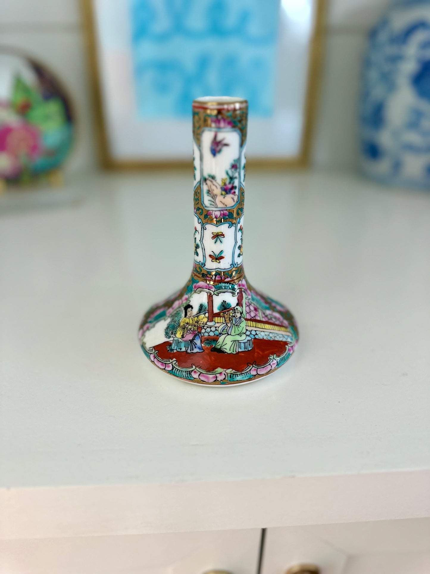Rose Medallion Bud Vase