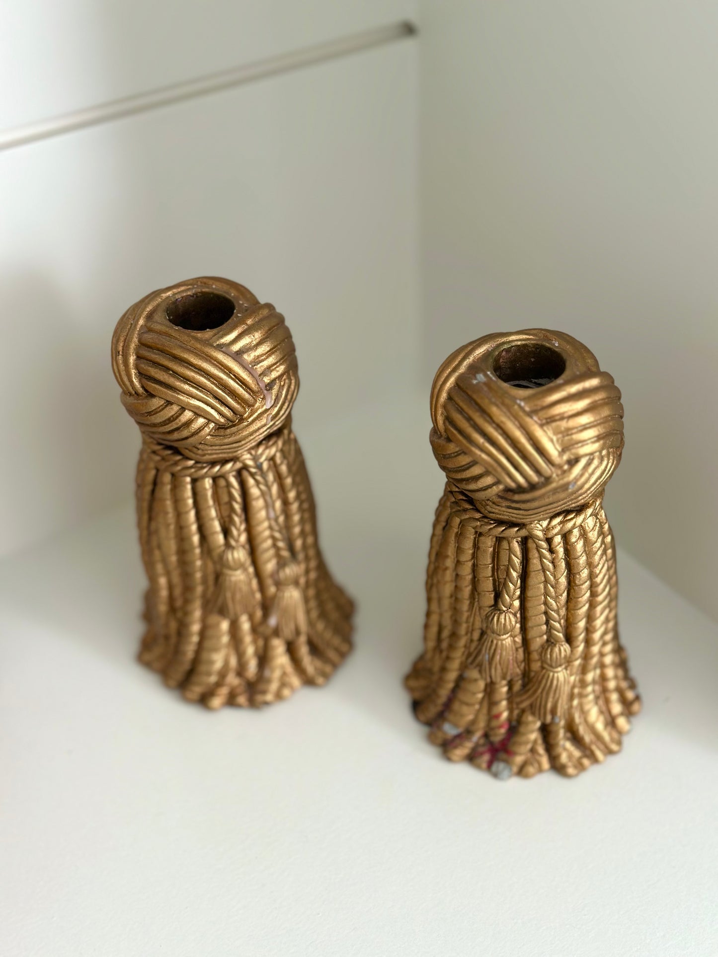 Hollywood Regency Tassel Candle Holders