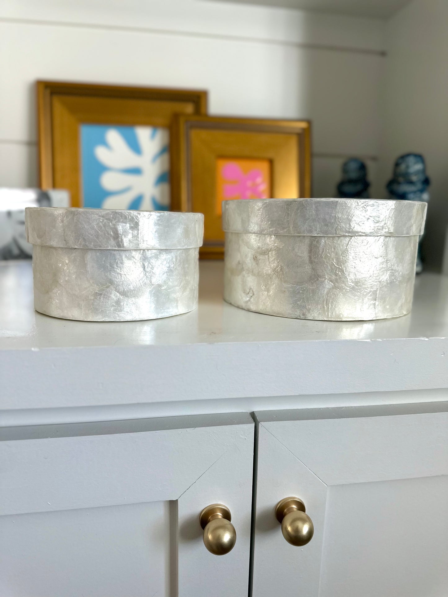 Capiz nesting boxes