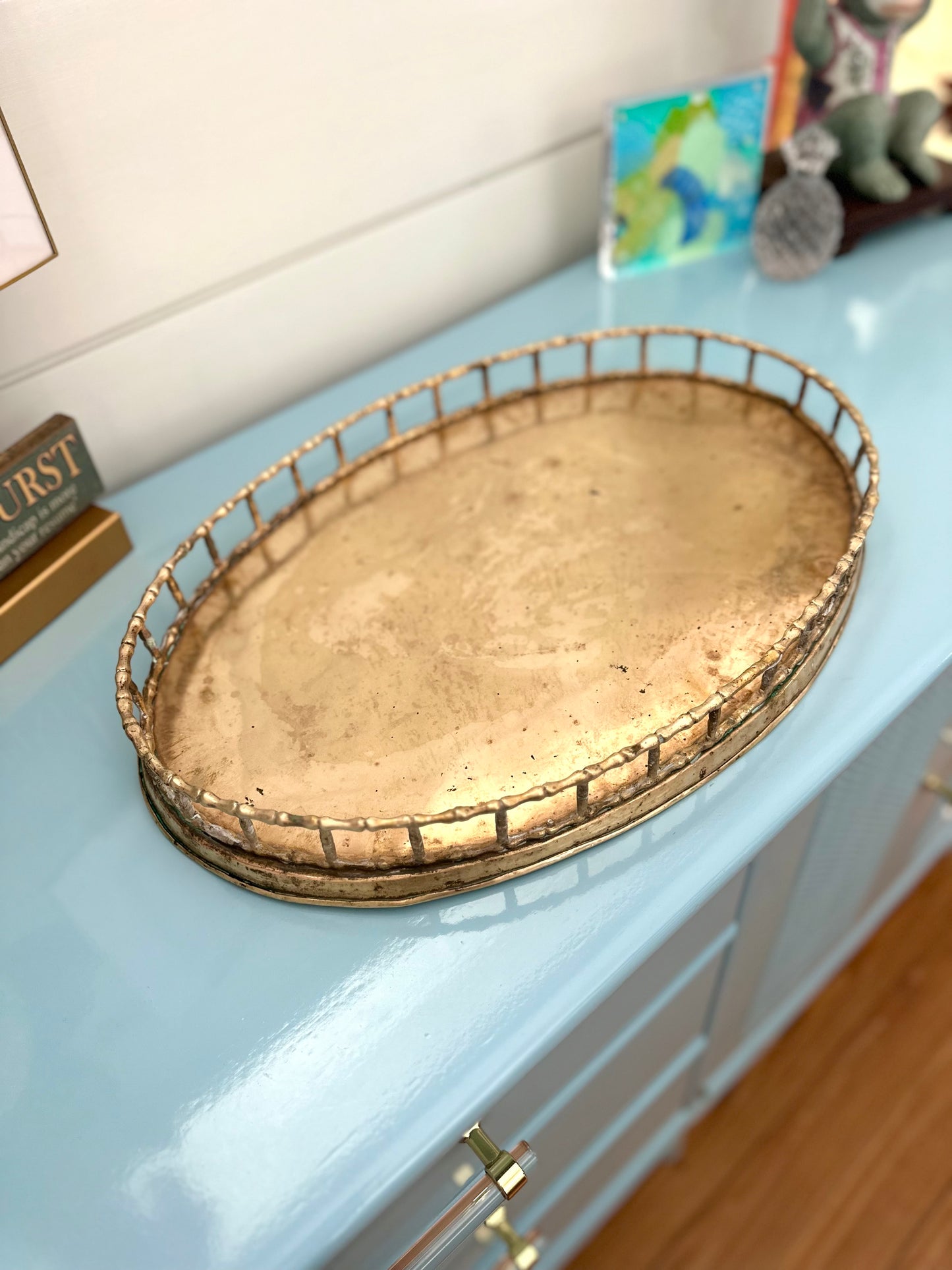 Brass Faux Bamboo Tray