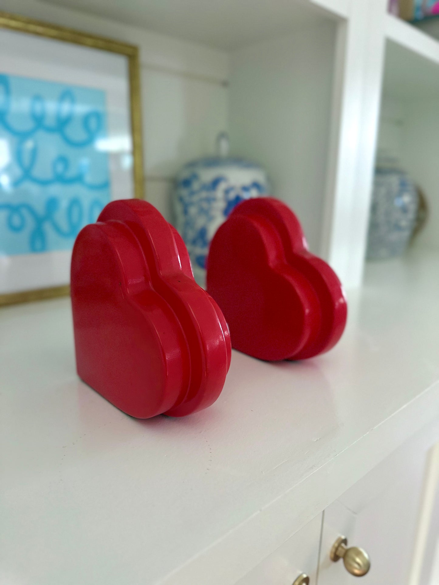 Vintage Fitz & Floyd Heart Bookends