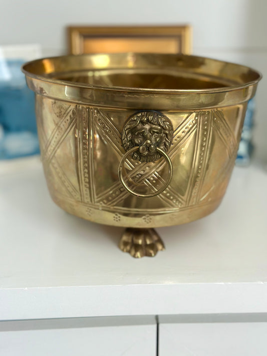 Vintage Brass Handled Planter