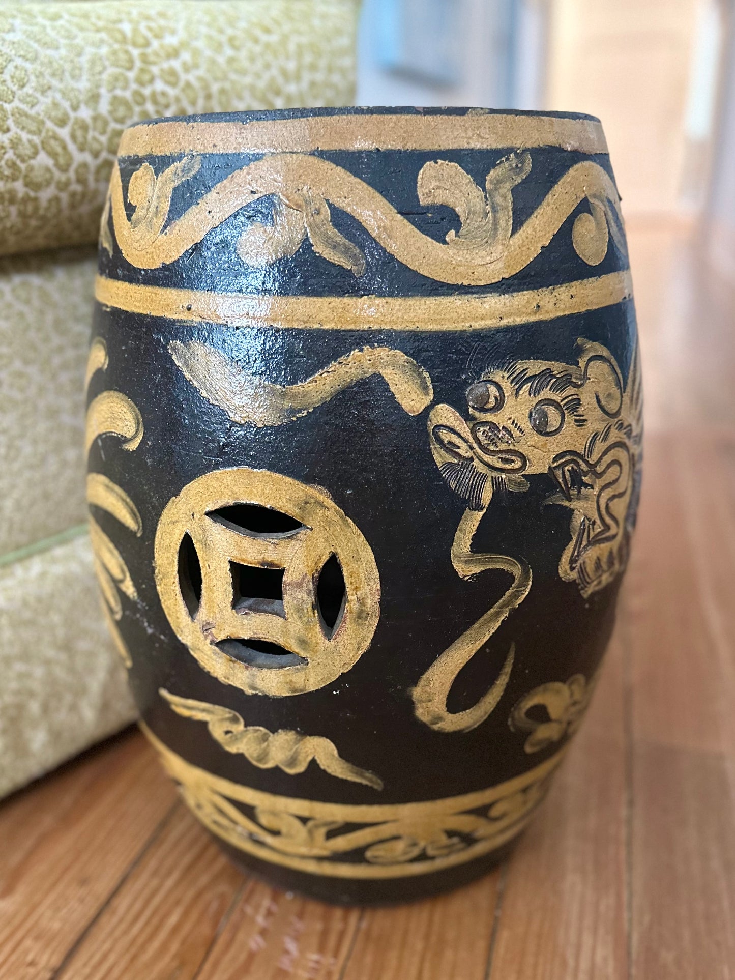 Antique Dragon Terracotta Garden Stool