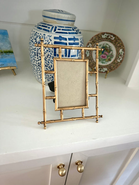 Vintage faux bamboo picture frame