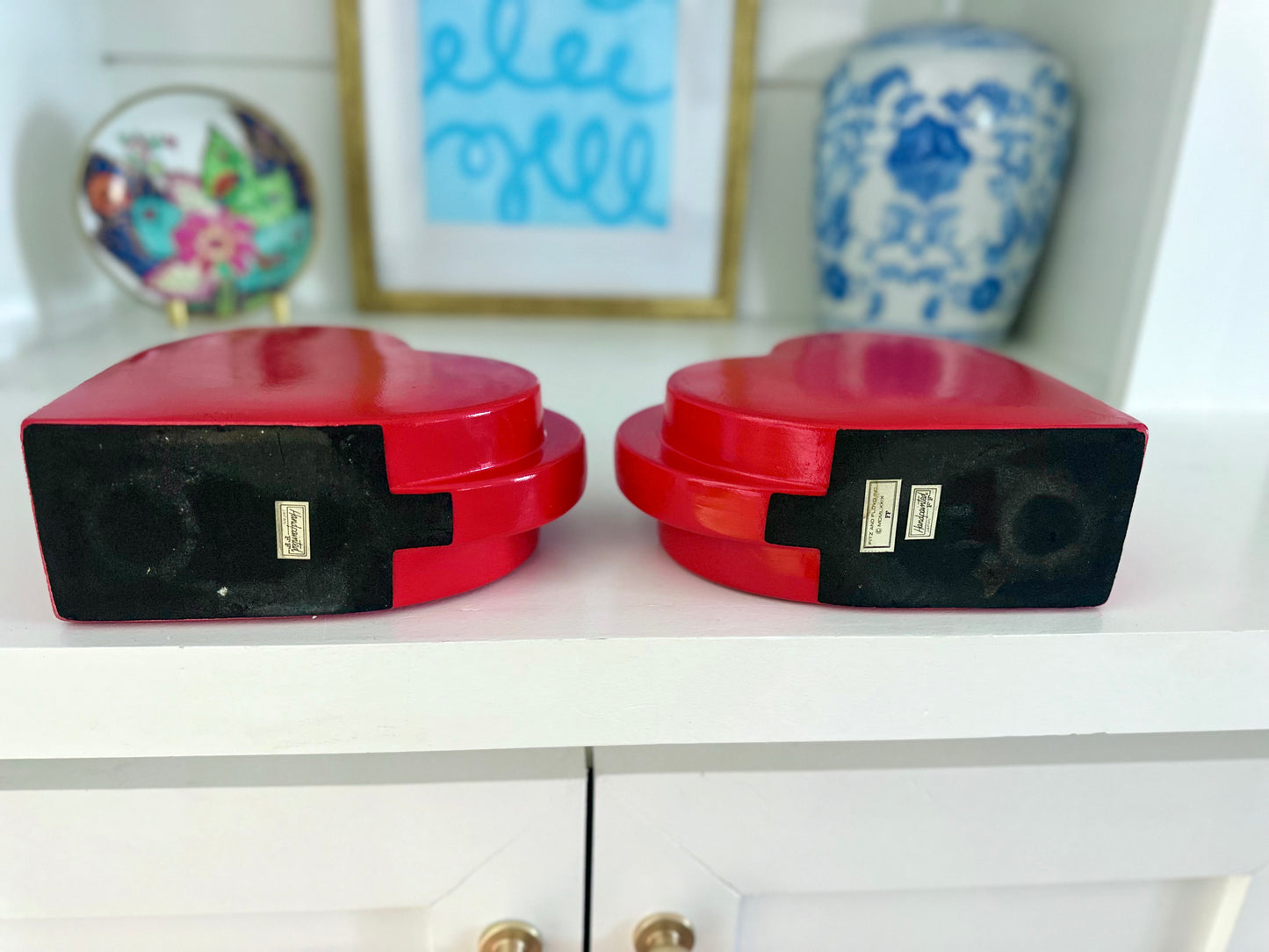 Vintage Fitz & Floyd Heart Bookends