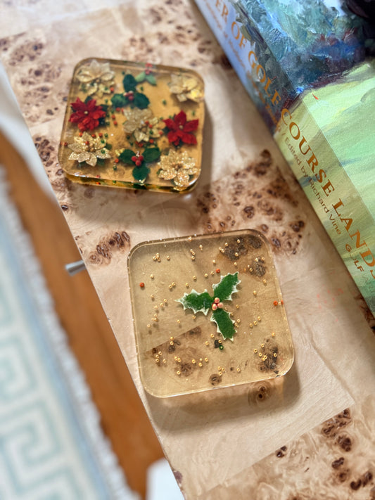 Christmas Resin Coaster Set