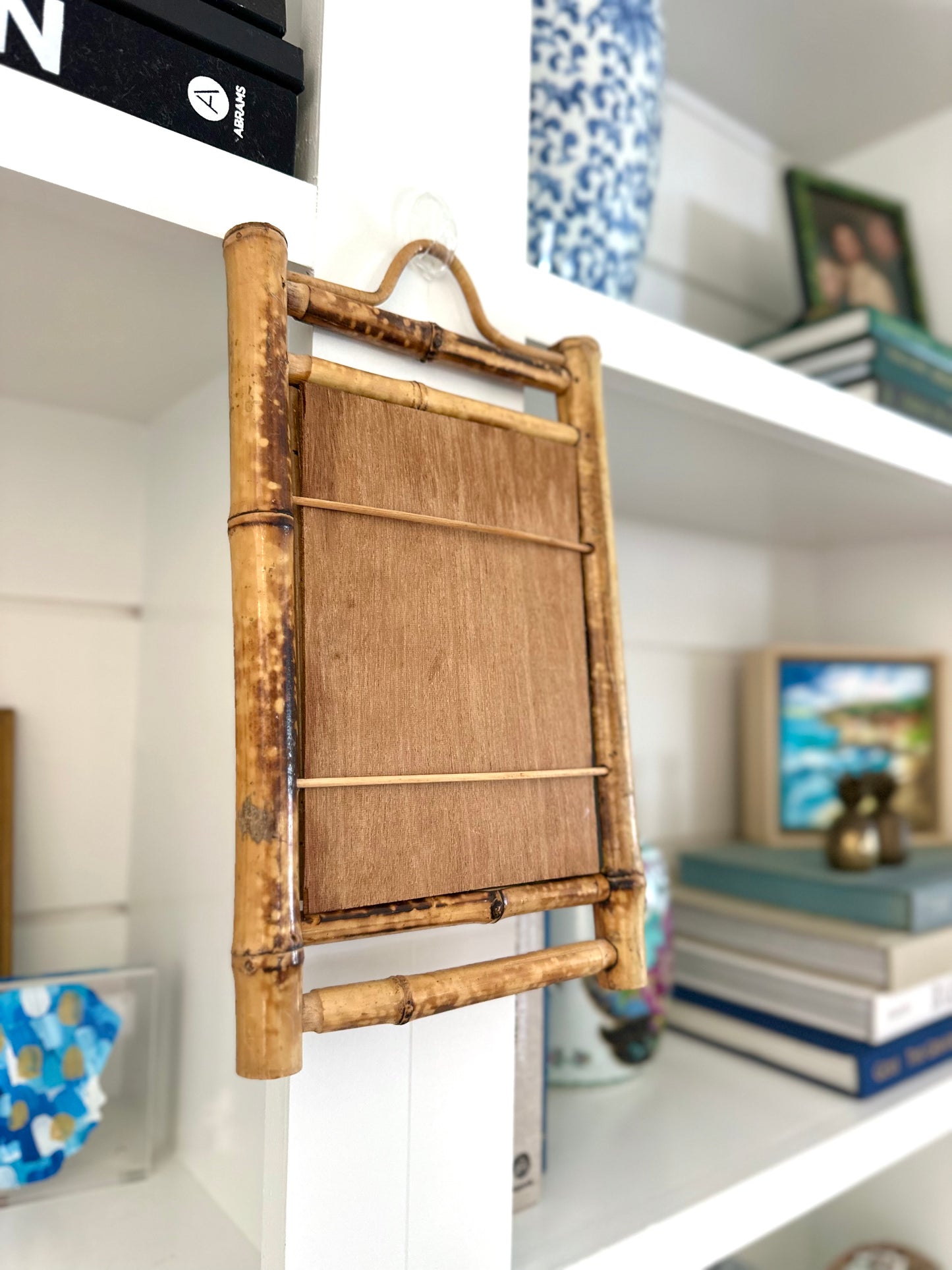 Burnt bamboo mirror