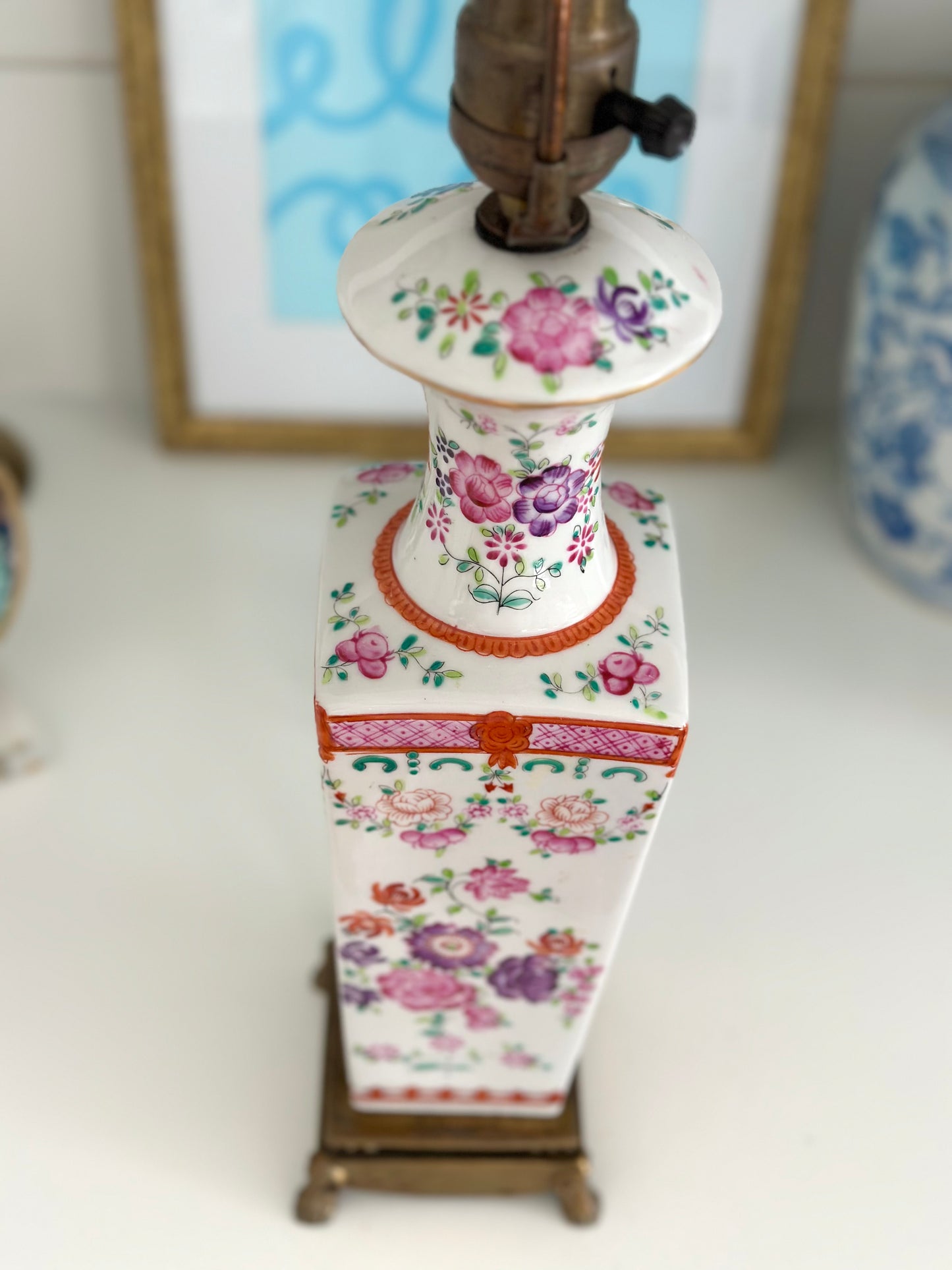 Antique Famille Rose Lamp