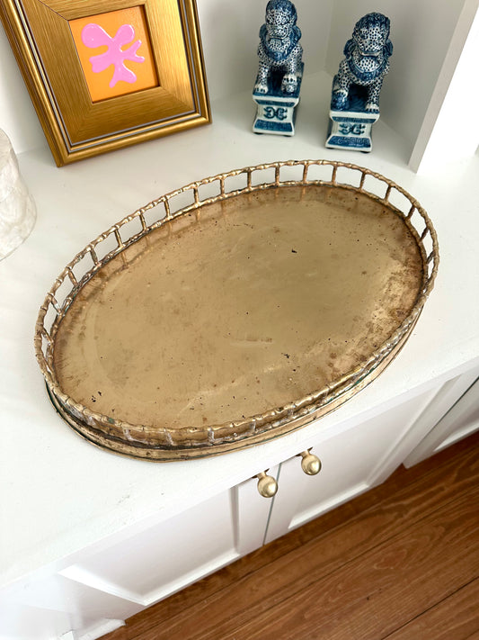 Brass Faux Bamboo Tray