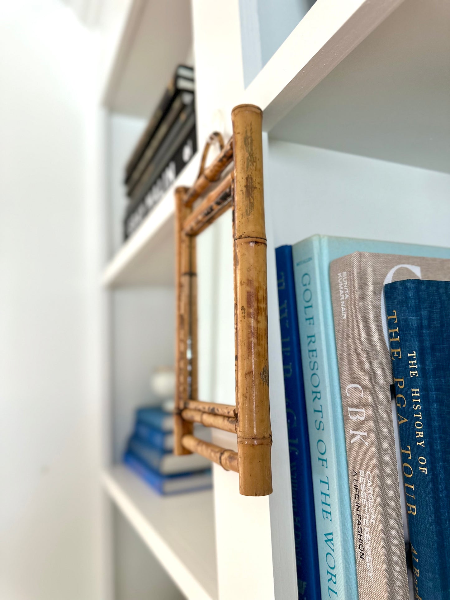 Burnt bamboo mirror