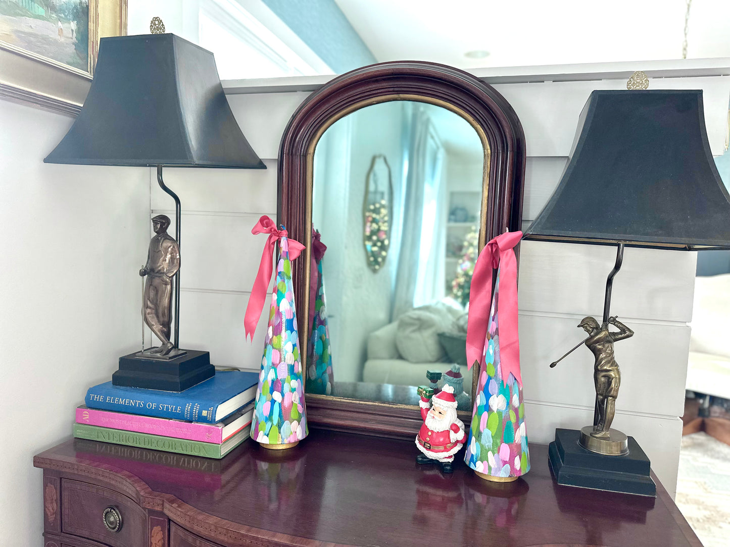 Brass Golfer Figurine Lamp Pair