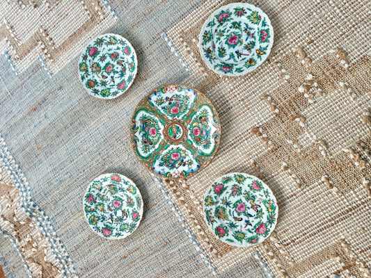 Pair of Rose Canton Plates