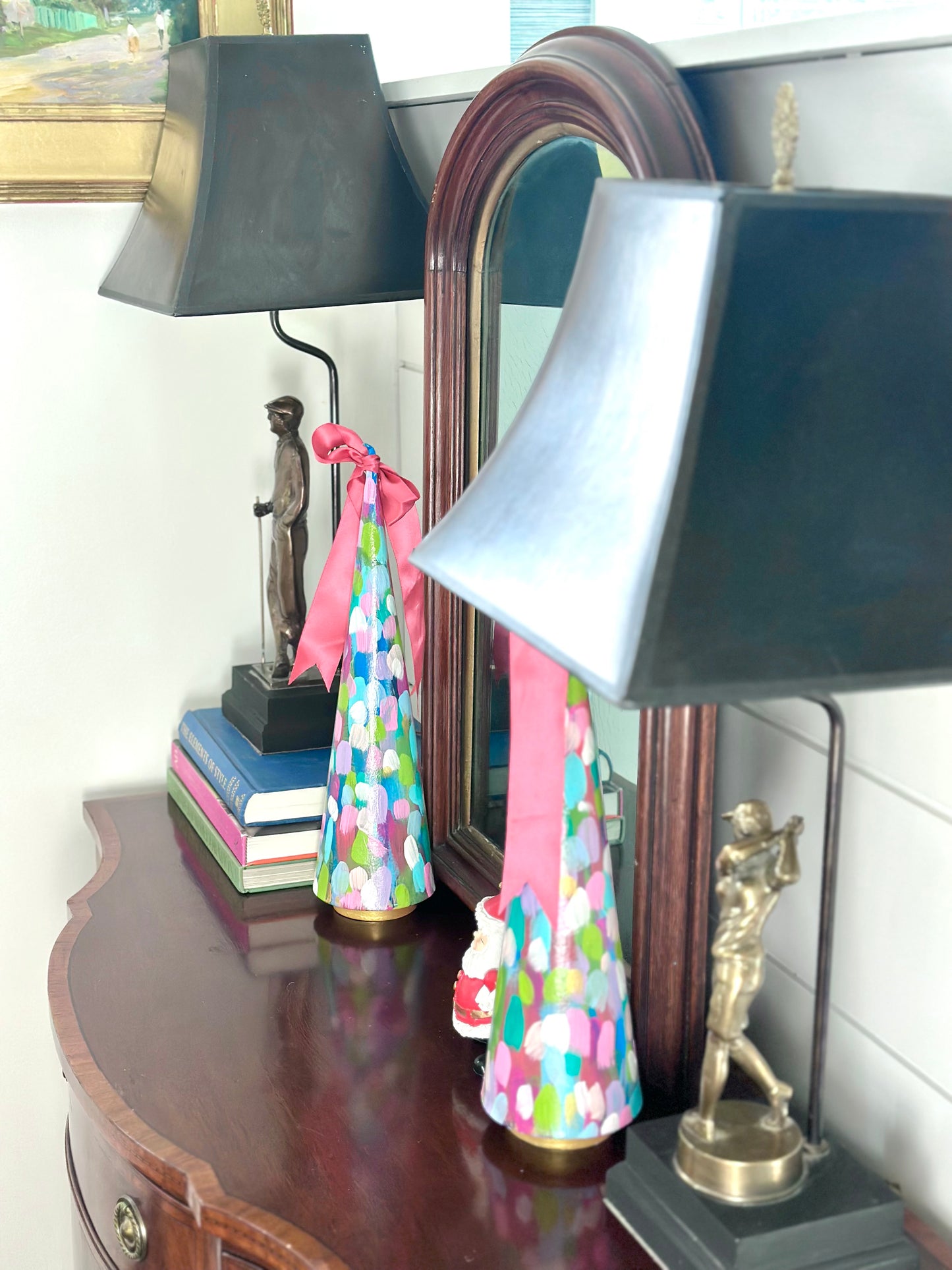 Brass Golfer Figurine Lamp Pair