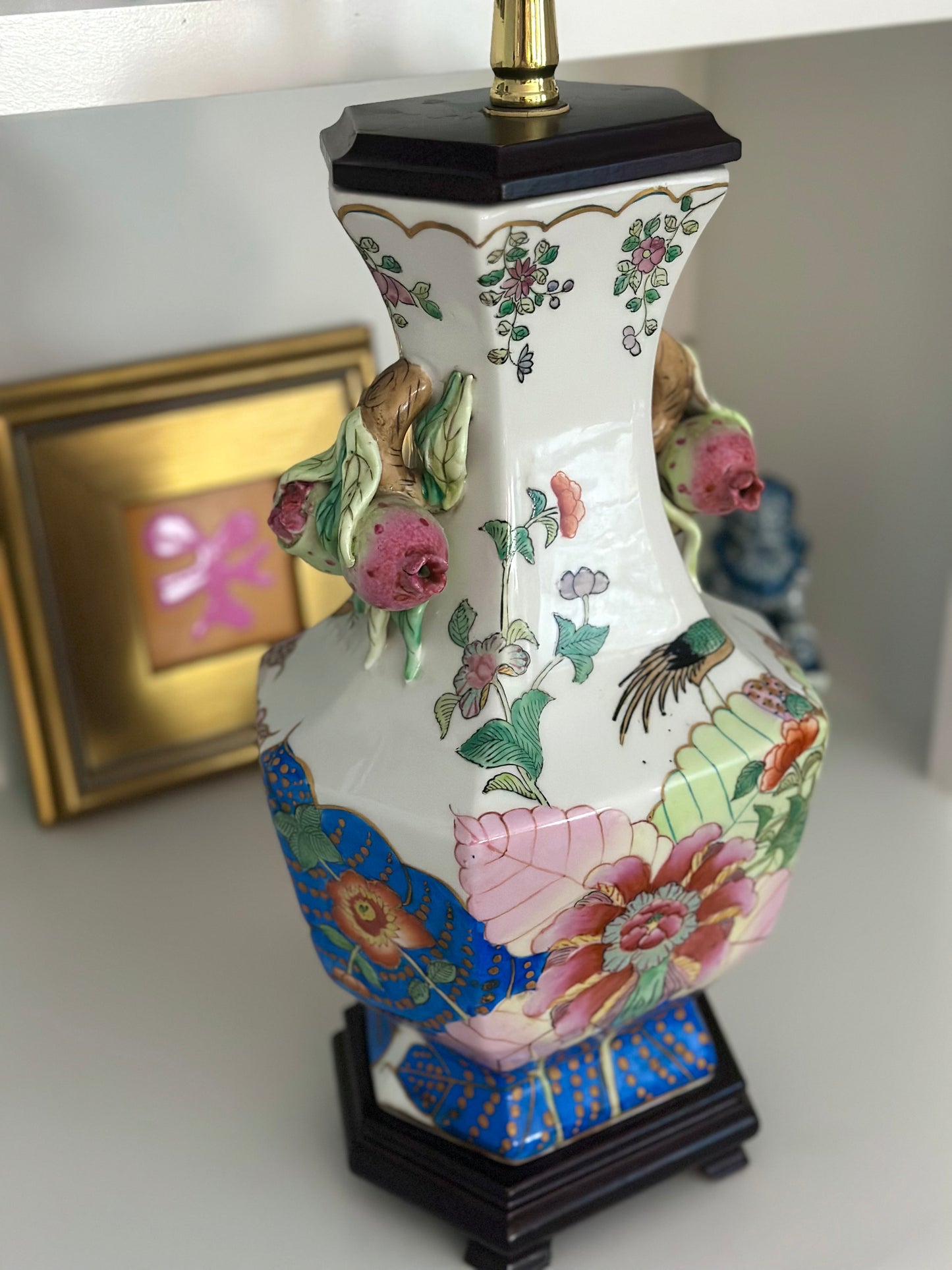 chinoiserie Tobacco Leaf lamp