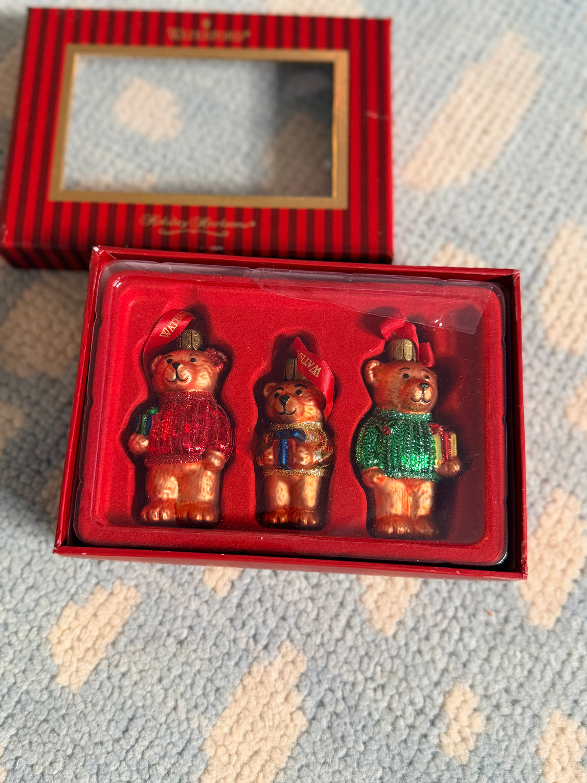 Waterford Holiday Heirloom Teddy Bear Ornament Set