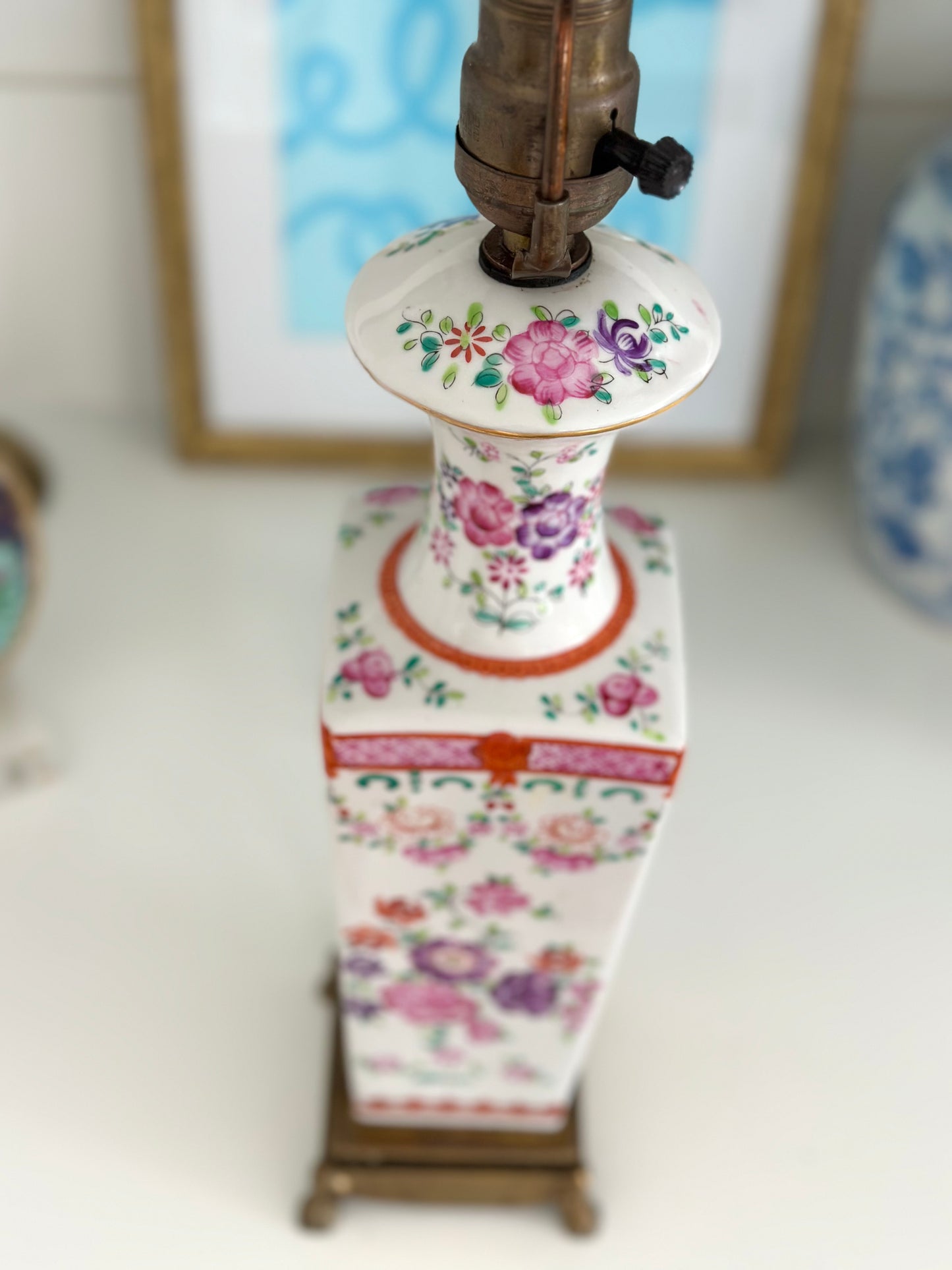 Antique Famille Rose Lamp