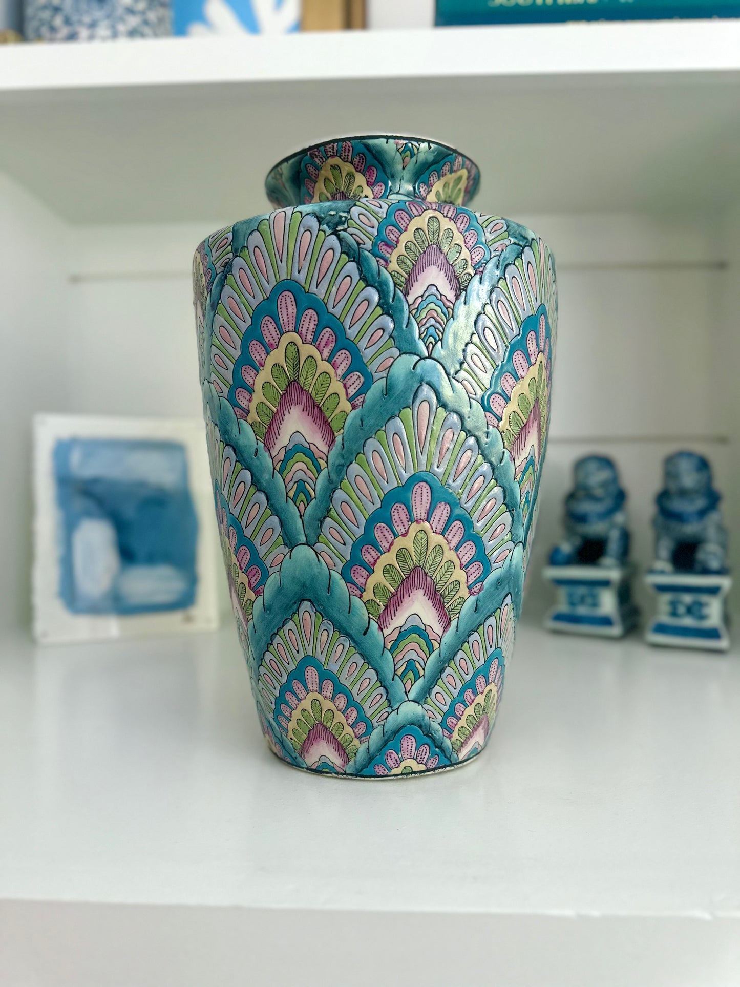 Andrea by Sadek Peacock Feathered Vase