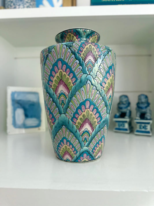 Andrea by Sadek Peacock Feathered Vase