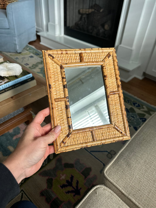 Burnt bamboo mirror