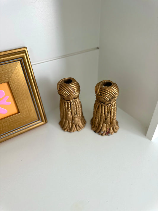 Hollywood Regency Tassel Candle Holders