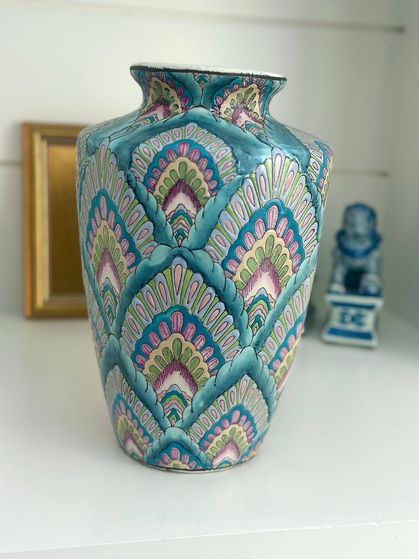 Andrea by Sadek Peacock Feathered Vase