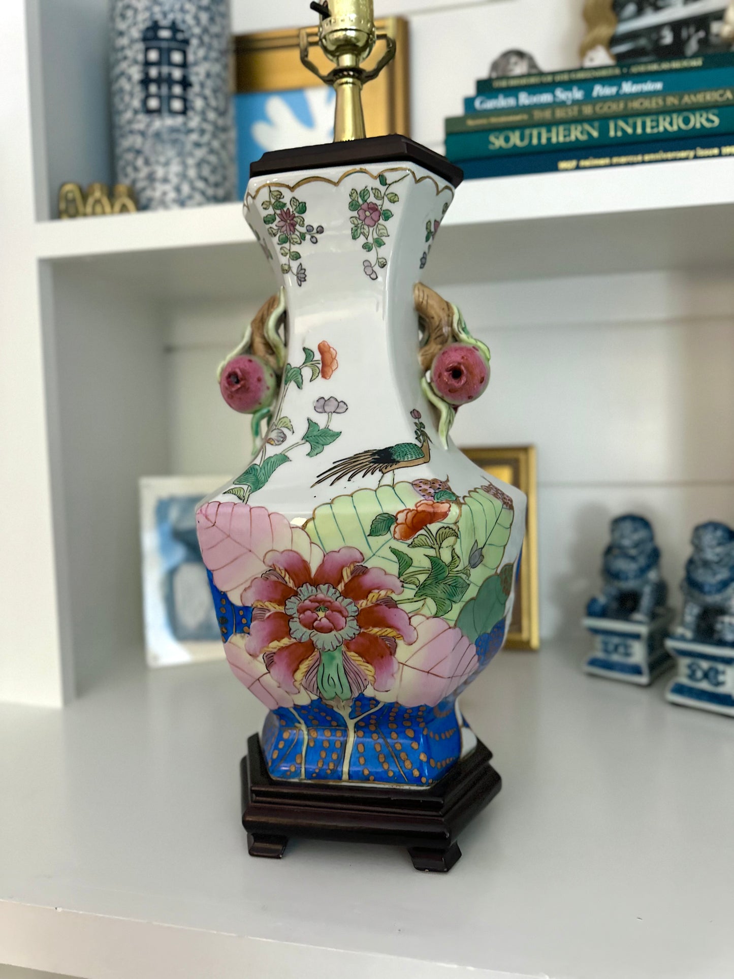 chinoiserie Tobacco Leaf lamp