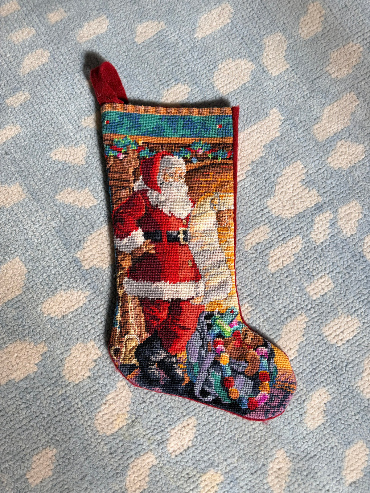 Santa’s List Needlepoint Stocking