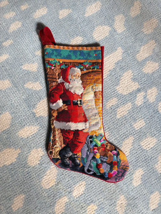 Santa’s List Needlepoint Stocking